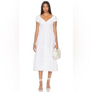 WeWoreWhat l Puff Sleeve Smocked Midi Dress Small